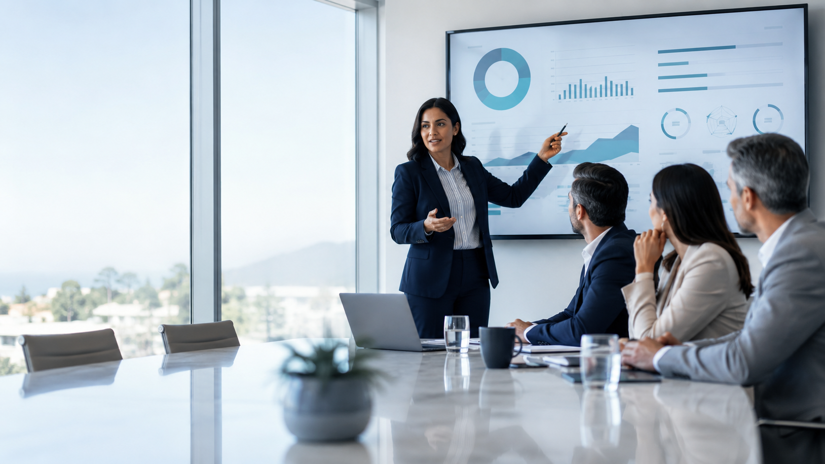 Certification experts reviewing business performance